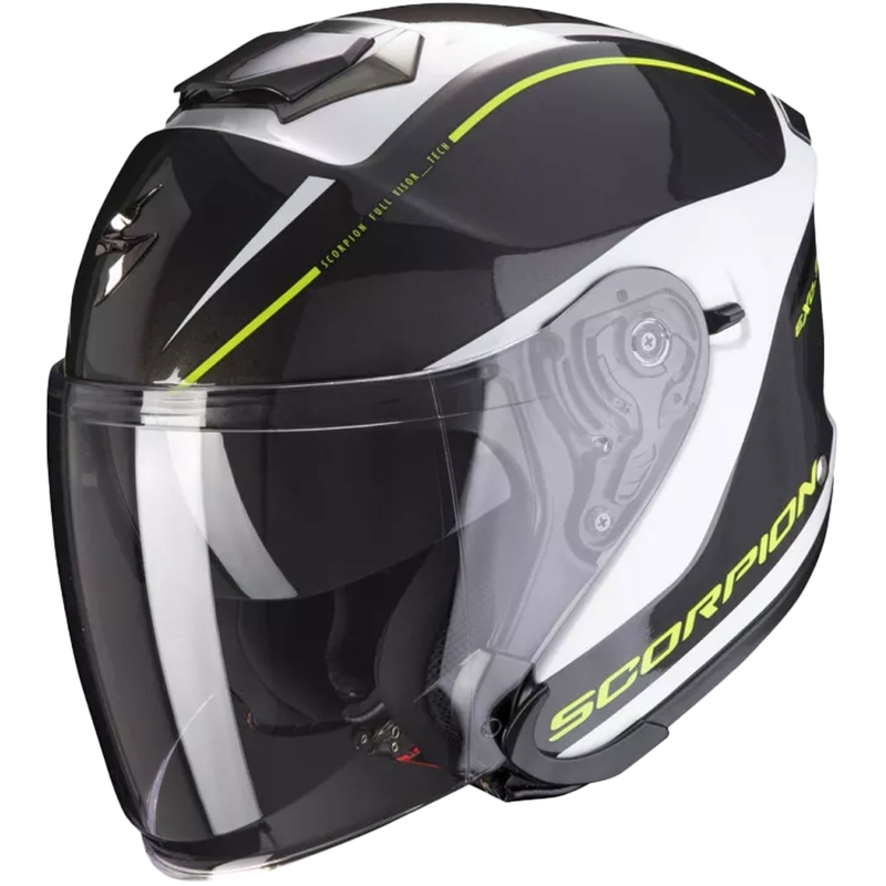Cască deschisă Scorpion EXO-S1 Shadow negru-alb-alb-galben-fluo