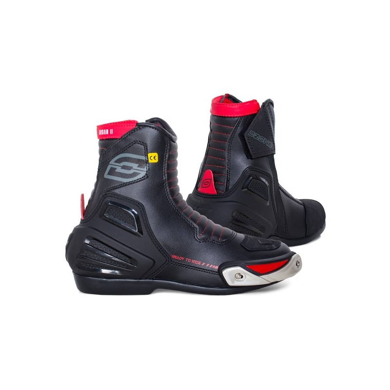 Ozone Urban II CE negru și roșu  cizme de motociclete Ozone Urban II CE negru și roșu lichidare