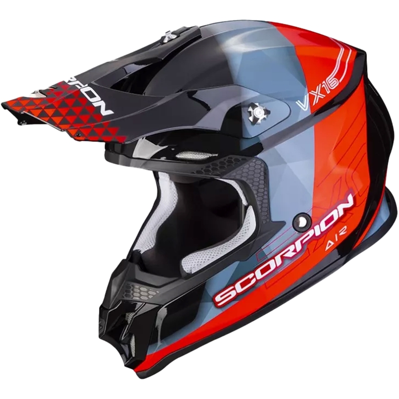Cască de motocros Scorpion VX-16 EVO AIR GEM negru-albastru-roșu