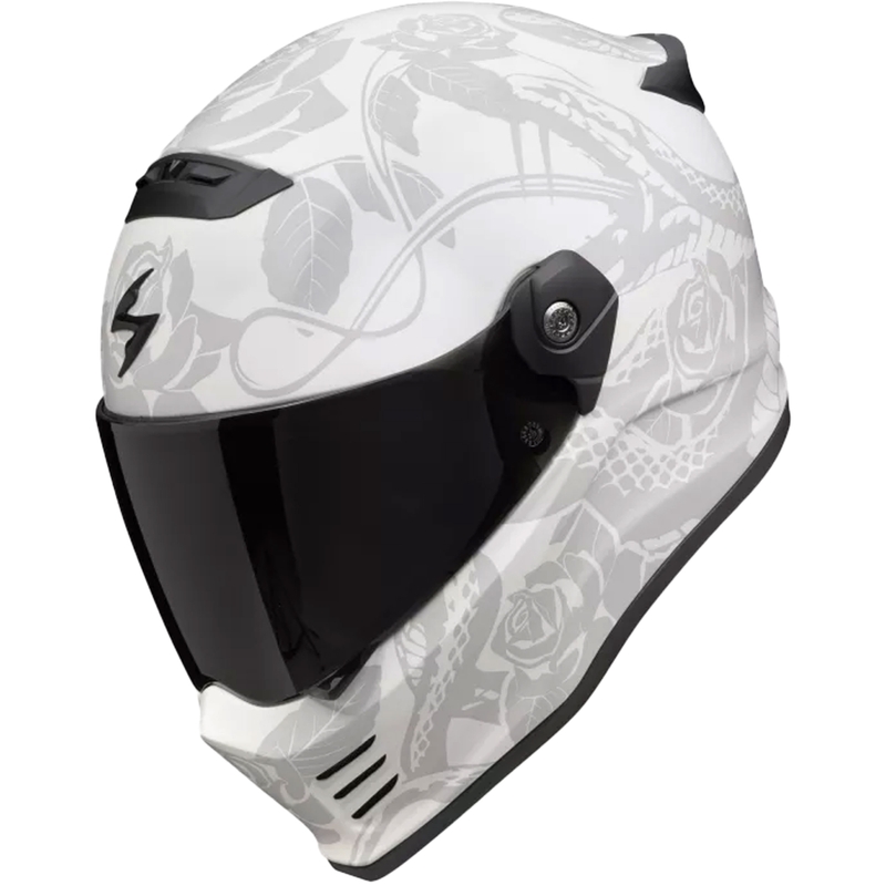 Cască integrală pentru motociclete Scorpion Covert FX Dragon gri mat-argintiu