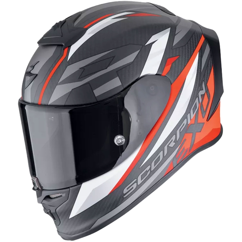 Casca moto integrala Scorpion EXO-R1 EVO CARBON AIR RUNNER negru-rosu mat
