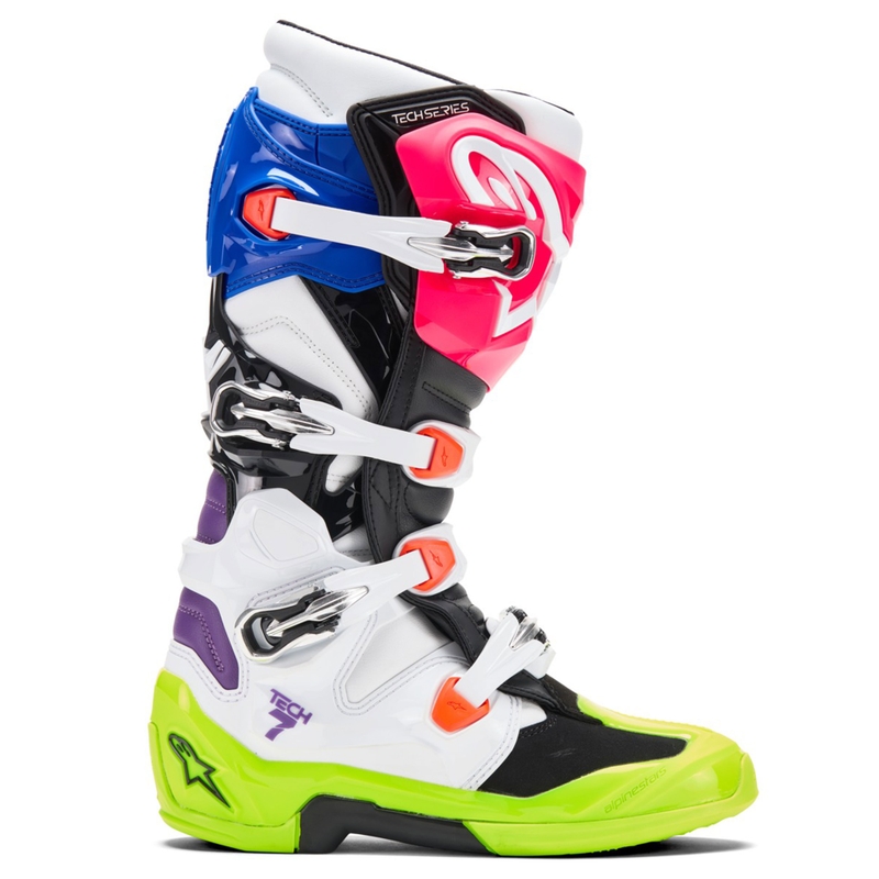 Ghete de motocross multicolore Hay Alpinestars TECH 7 editie limitata