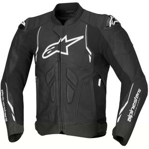 Geacă moto din piele Alpinestars Dusk alb-negru