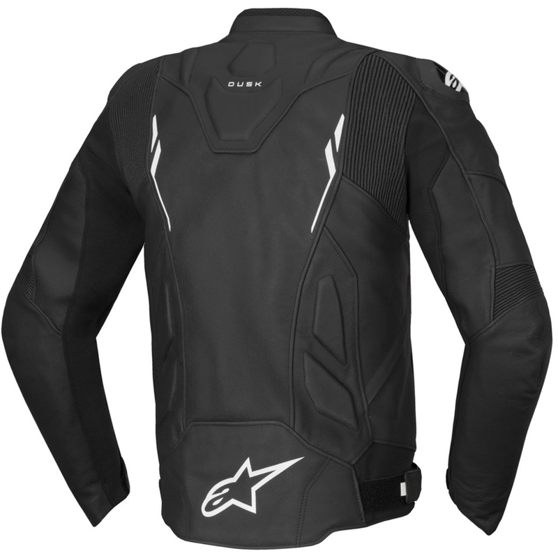 Geacă moto din piele Alpinestars Dusk alb-negru