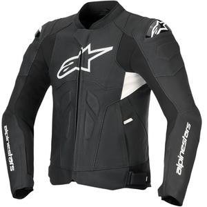 Jacheta moto din piele Alpinestars Dusk Airflow alb-negru
