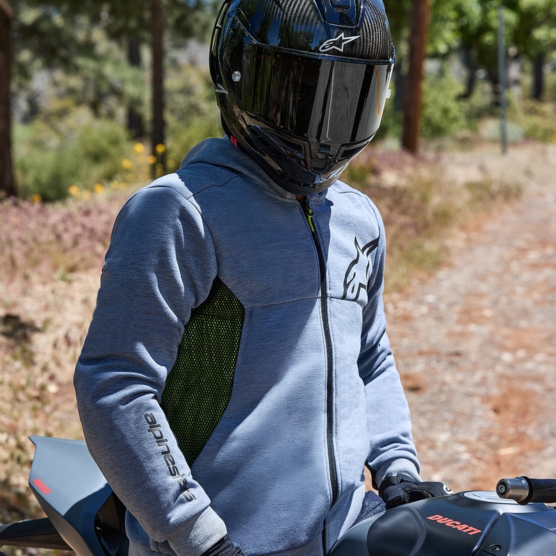 Hanorac moto Alpinestars Chrome Air Sport gri-negru-kaki închis