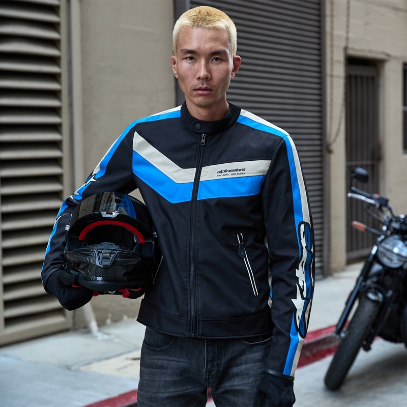 Jacheta moto Alpinestars T-Dyno Water Resistant negru-albastru-bej