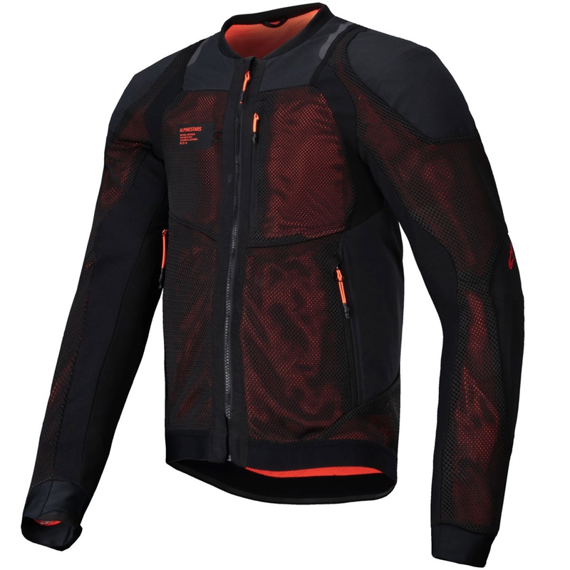 Jacheta moto Alpinestars TROOP-AIR PRO negru-rosu fluo