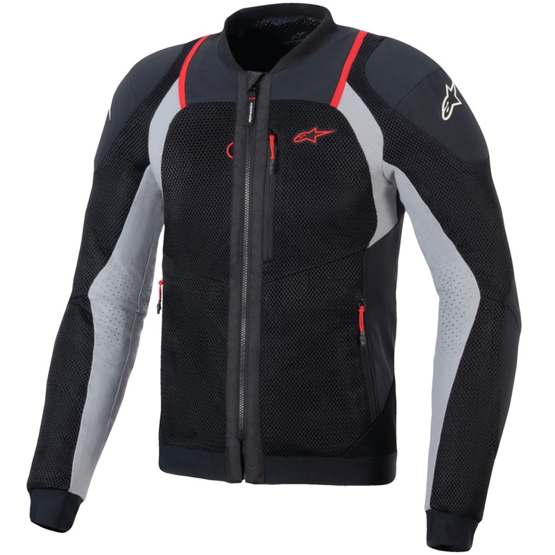 Jachetă moto Alpinestars TROOP-AIR PRO negru-gri deschis-roșu