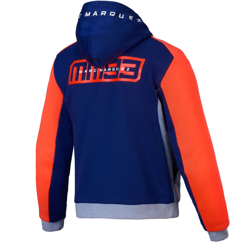 Alpinestars Chrome V2 Sport Hoodie colecția MM93 gri deschis-albastru-rosu fluo