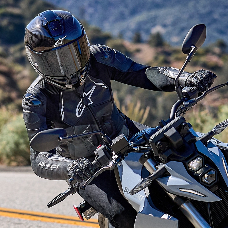 Jachetă de motocicletă din piele de damă Alpinestars Stella Dusk alb-negru