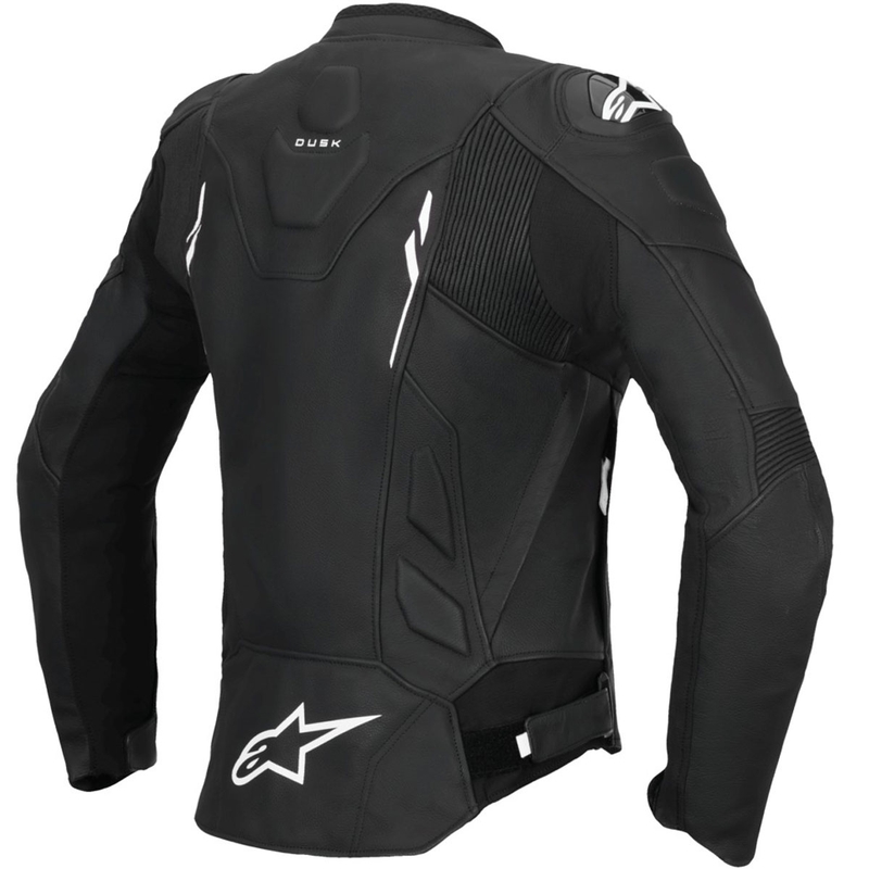 Jachetă de motocicletă din piele de damă Alpinestars Stella Dusk alb-negru