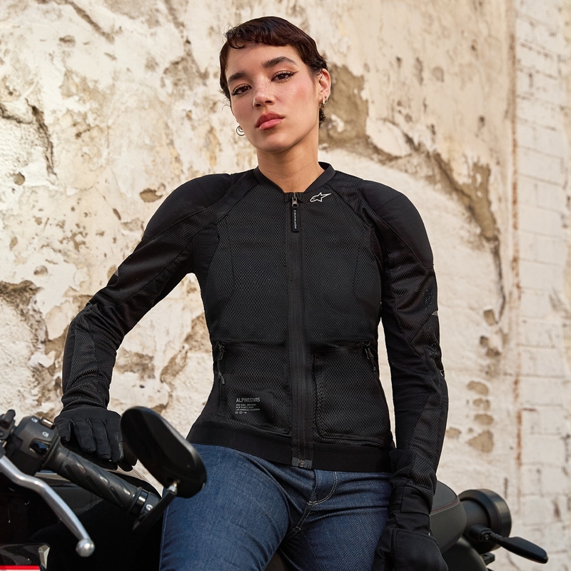 Geacă de motocicletă Alpinestars STELLA TROOP-AIR pentru femei negru-negru