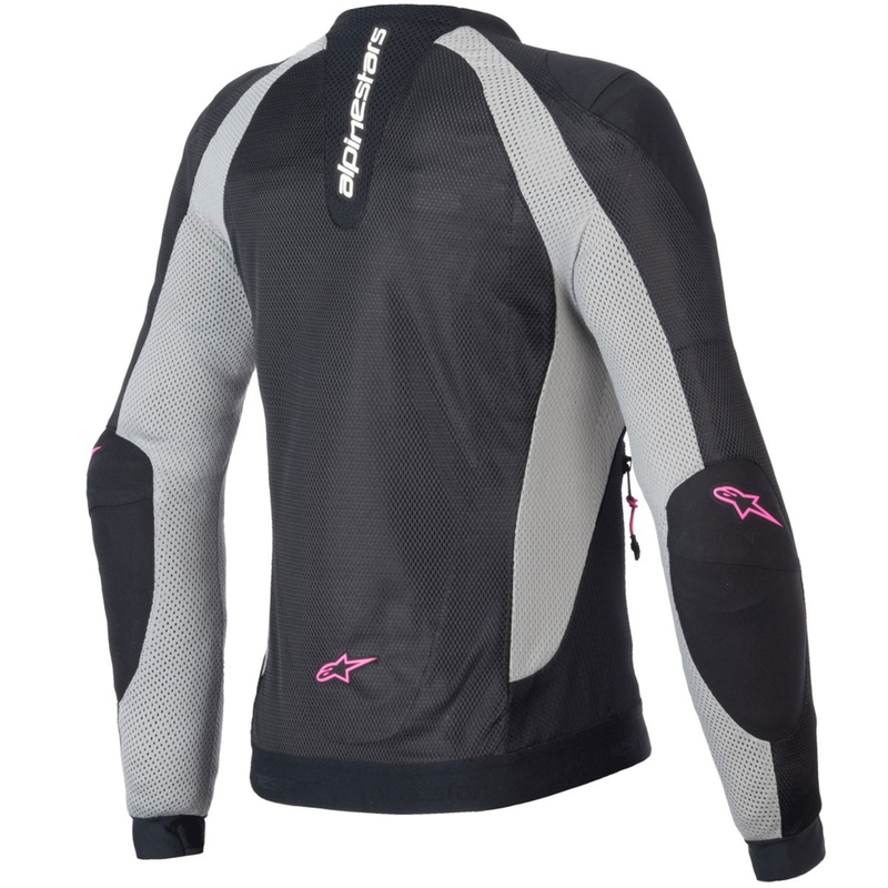 Geacă de motocicletă Alpinestars STELLA TROOP-AIR pentru femei negru-gri-roz fluo