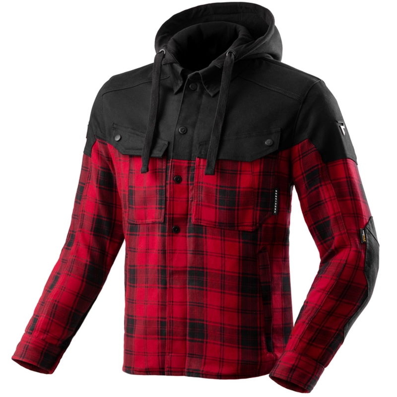 Tricou motociclist Rebelhorn Shifter negru-roșu