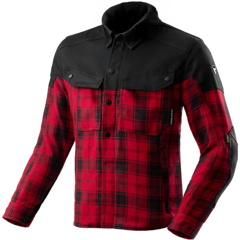 Tricou motociclist Rebelhorn Shifter negru-roșu
