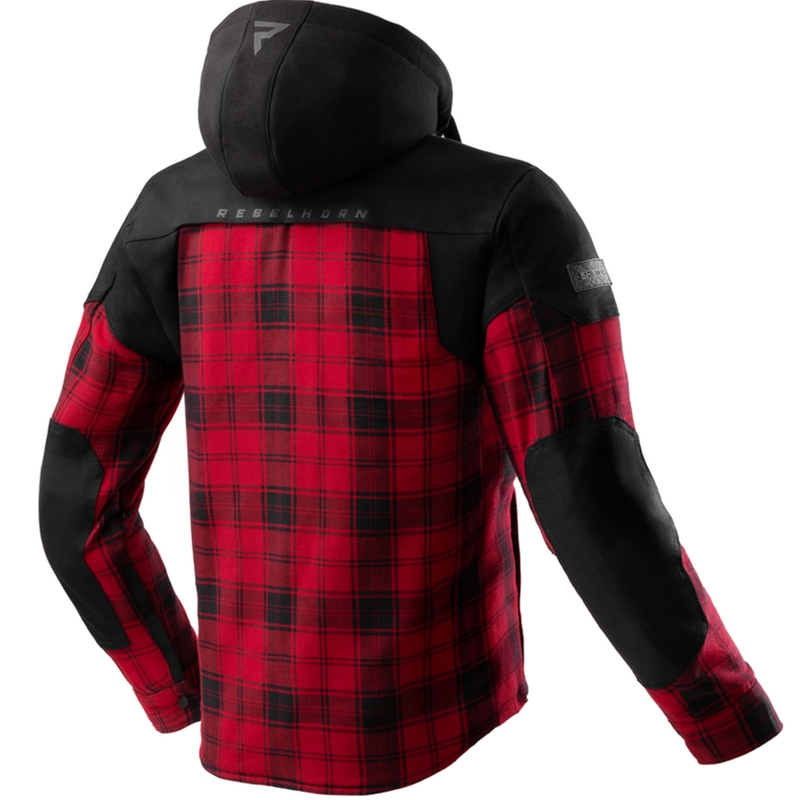 Tricou motociclist Rebelhorn Shifter negru-roșu