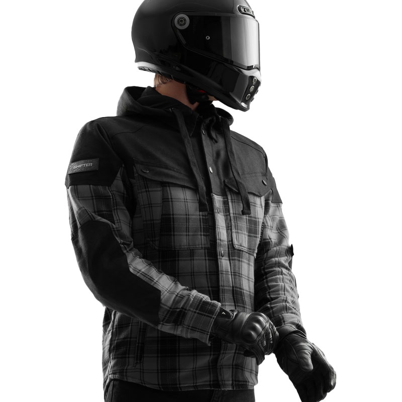 Cămașă moto Rebelhorn Shifter negru-gri