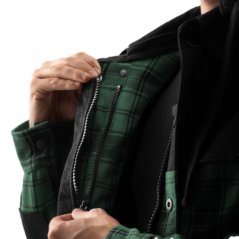 Cămașă moto Rebelhorn Shifter negru-verde