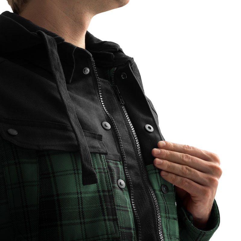 Cămașă moto Rebelhorn Shifter negru-verde