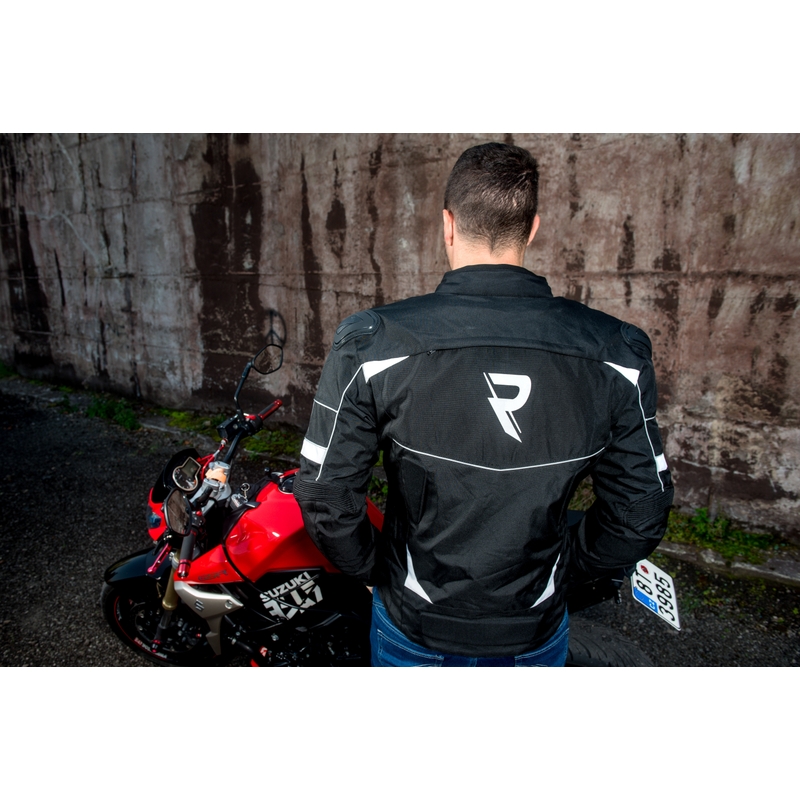 Geacă moto Street Racer Spark negru-alb