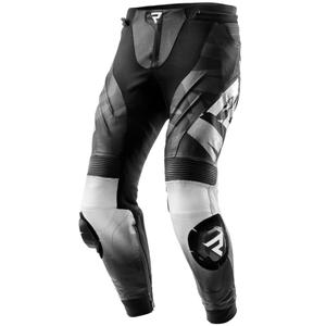 Pantaloni din piele moto Rebelhorn Inferno alb-negru