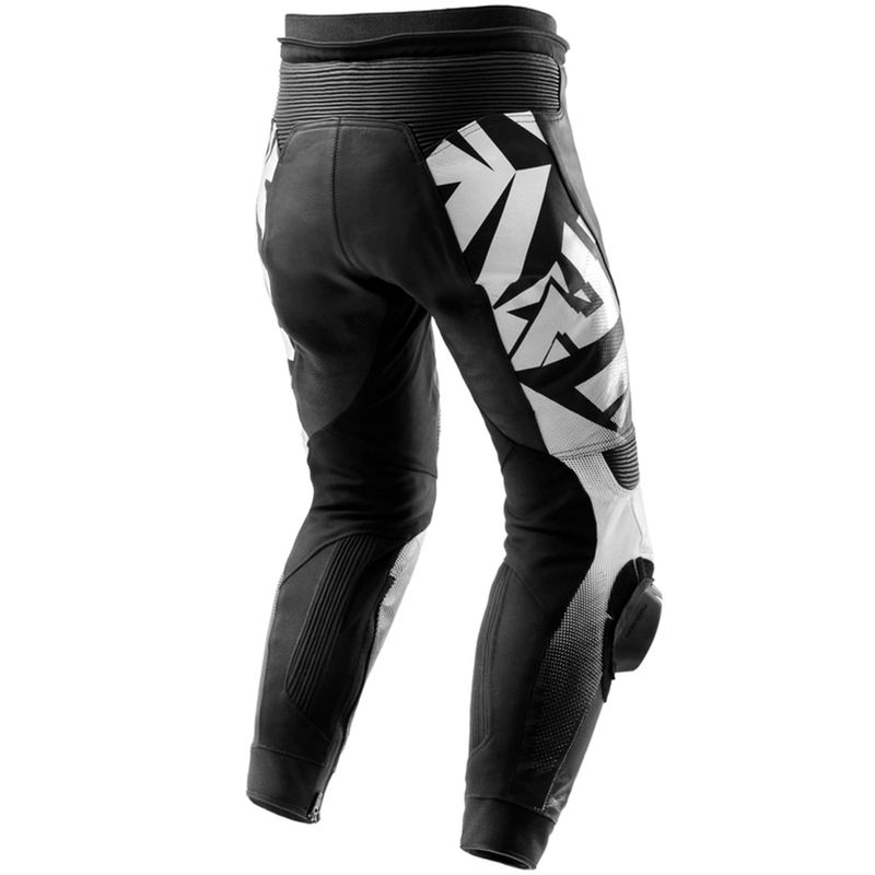 Pantaloni din piele moto Rebelhorn Inferno alb-negru