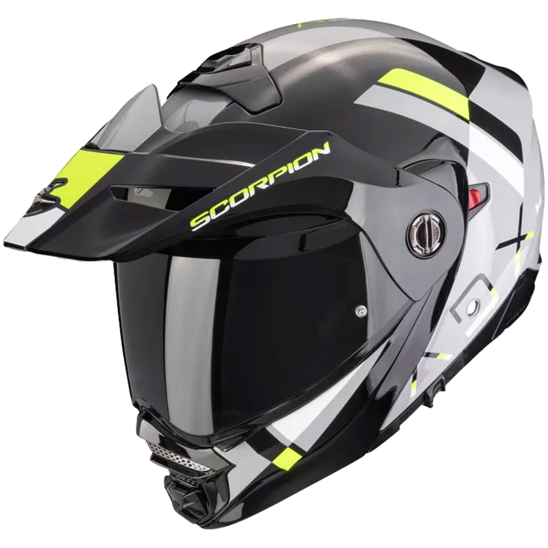 Cască de motocicletă Scorpion ADX-2 GALANE, model pliabil, gri-negru-galben fluo, vânzare lichidare