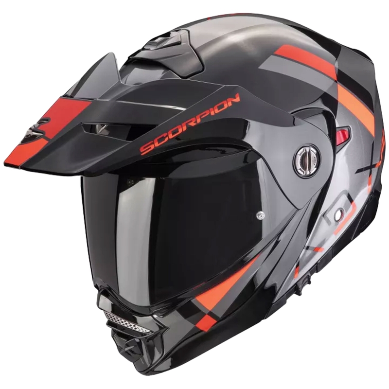 Cască de motociclist Scorpion ADX-2 GALANE argintiu-negru-roșu lichidare