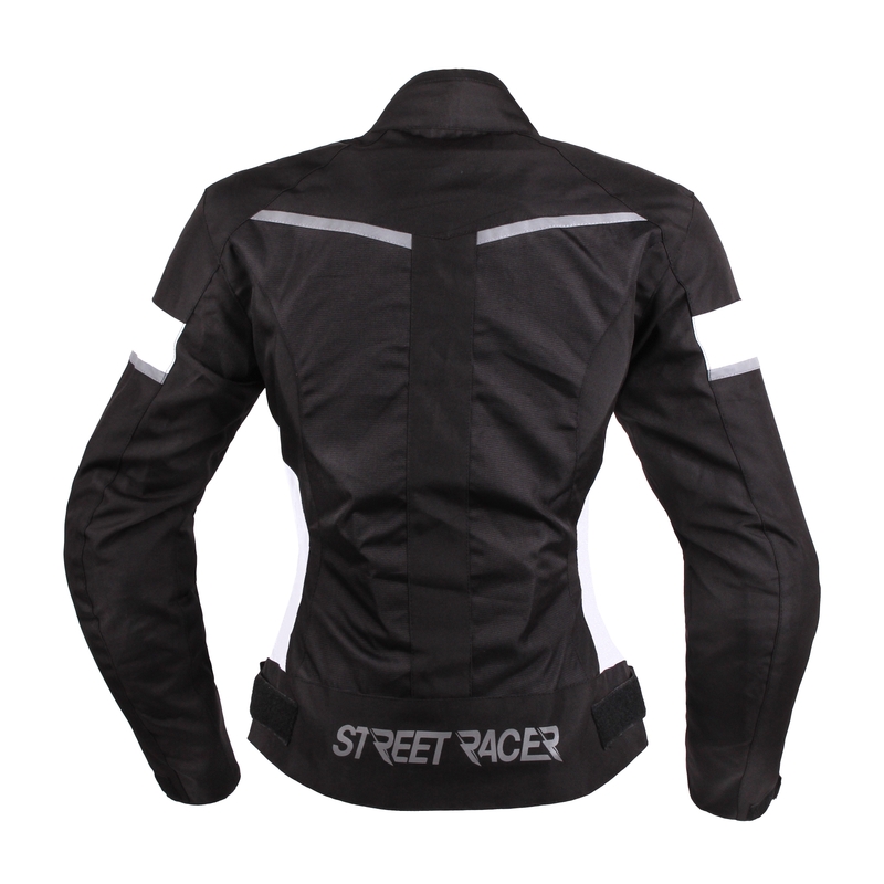 Geacă moto pentru femei Street Racer Betty negru-alb