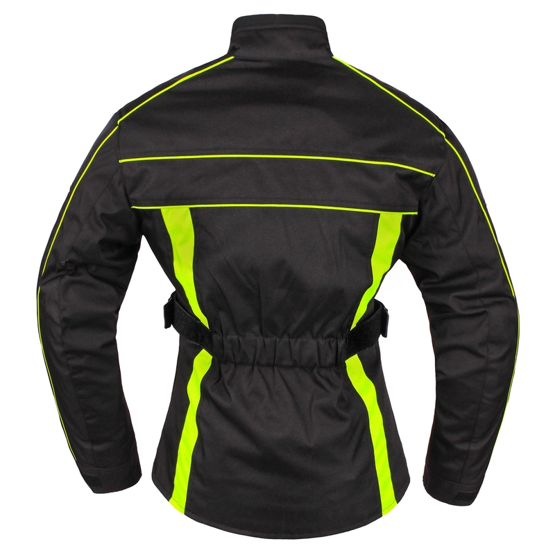 Jacheta de motociclete pentru femei RSA SW-01 negru-fluo galben lichidare