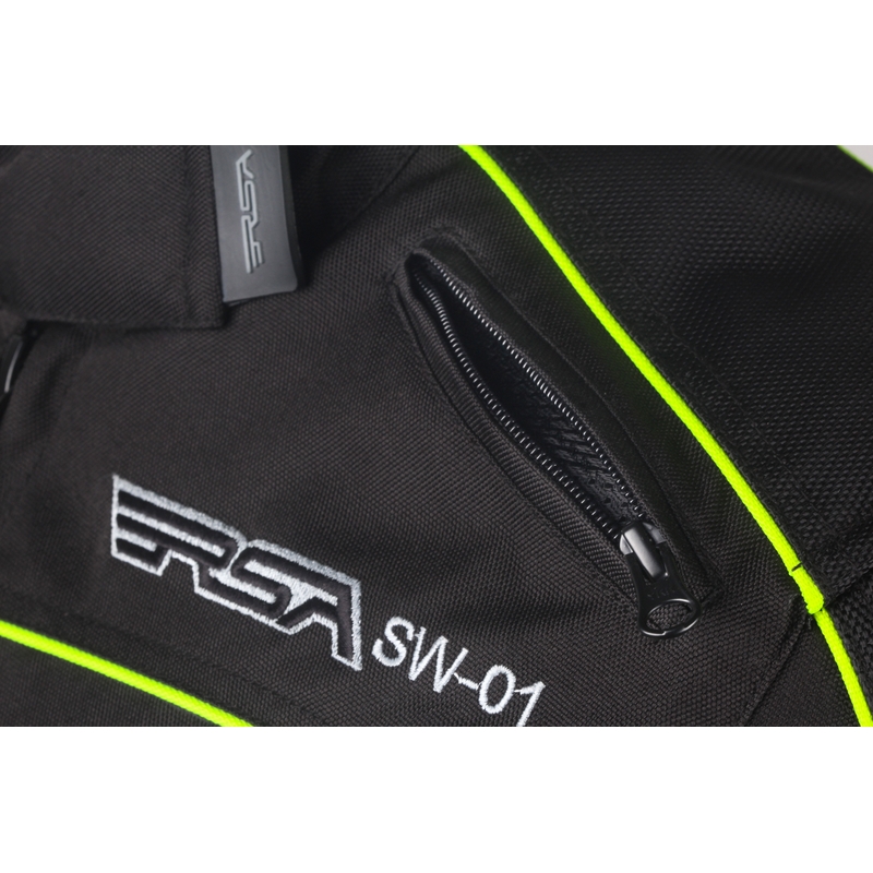 Jacheta de motociclete pentru femei RSA SW-01 negru-fluo galben lichidare
