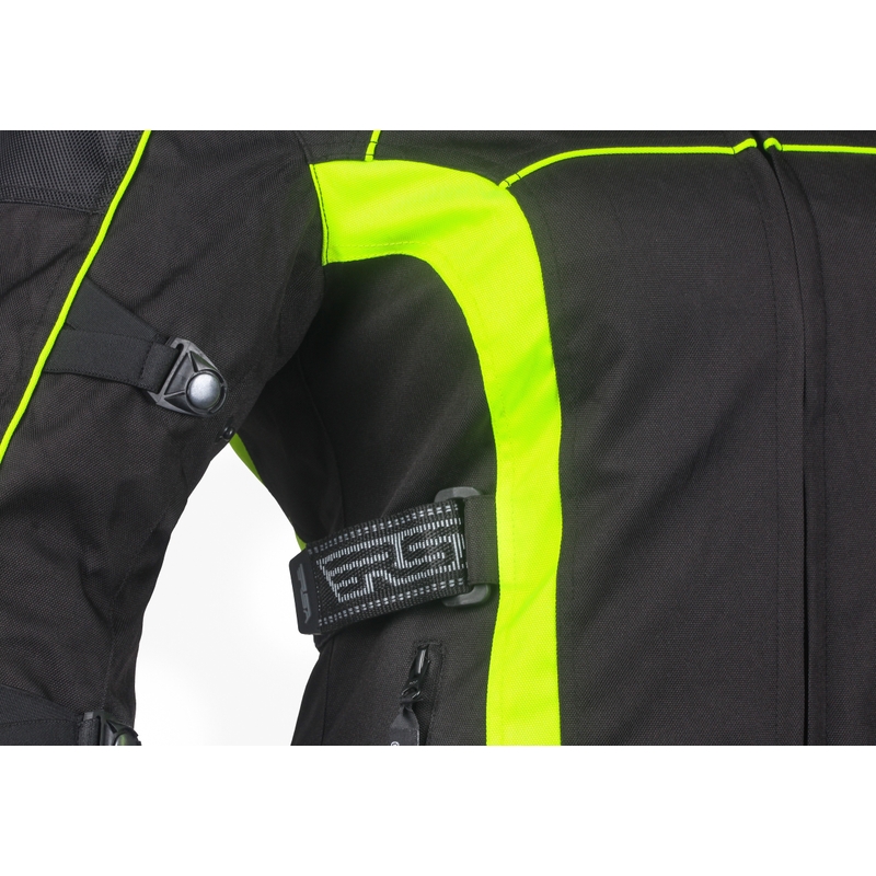 Jacheta de motociclete pentru femei RSA SW-01 negru-fluo galben lichidare