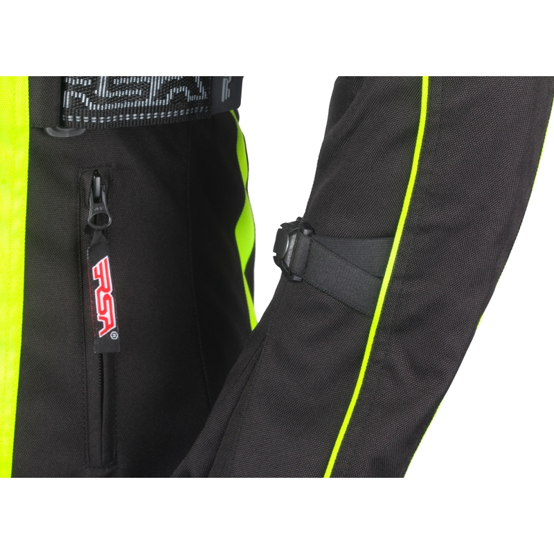 Jacheta de motociclete pentru femei RSA SW-01 negru-fluo galben lichidare