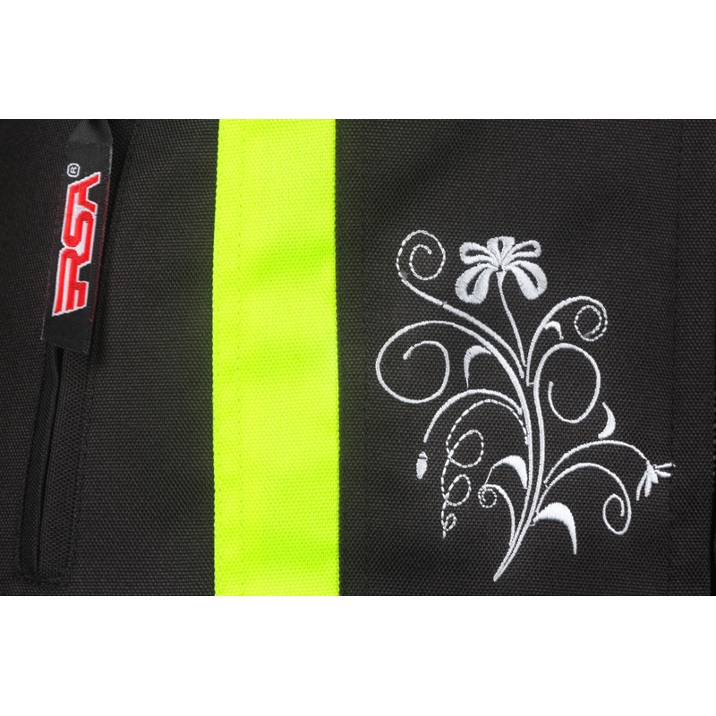 Jacheta de motociclete pentru femei RSA SW-01 negru-fluo galben lichidare