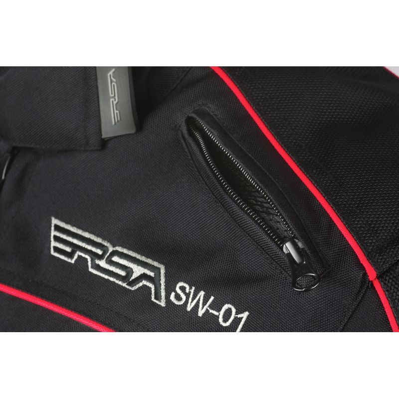 Jacheta de motociclete pentru femei RSA SW-01 negru-roșu výprodej lichidare