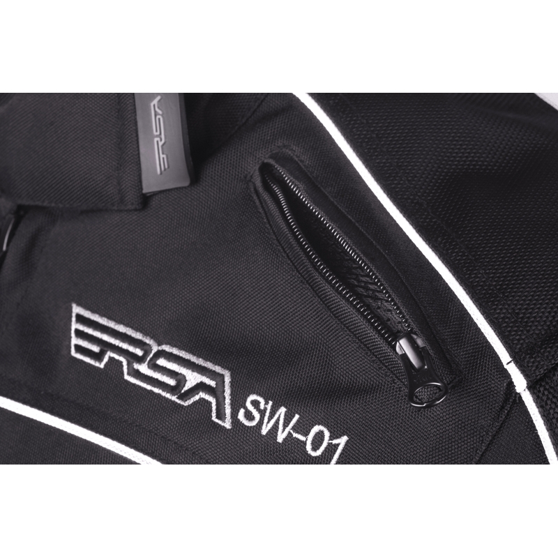 Jacheta de motociclete pentru femei RSA SW-01 negru și alb výprodej lichidare