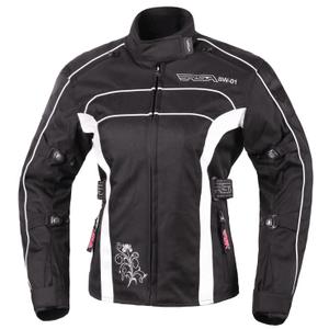 Jacheta de motociclete pentru femei RSA SW-01 negru și alb výprodej lichidare