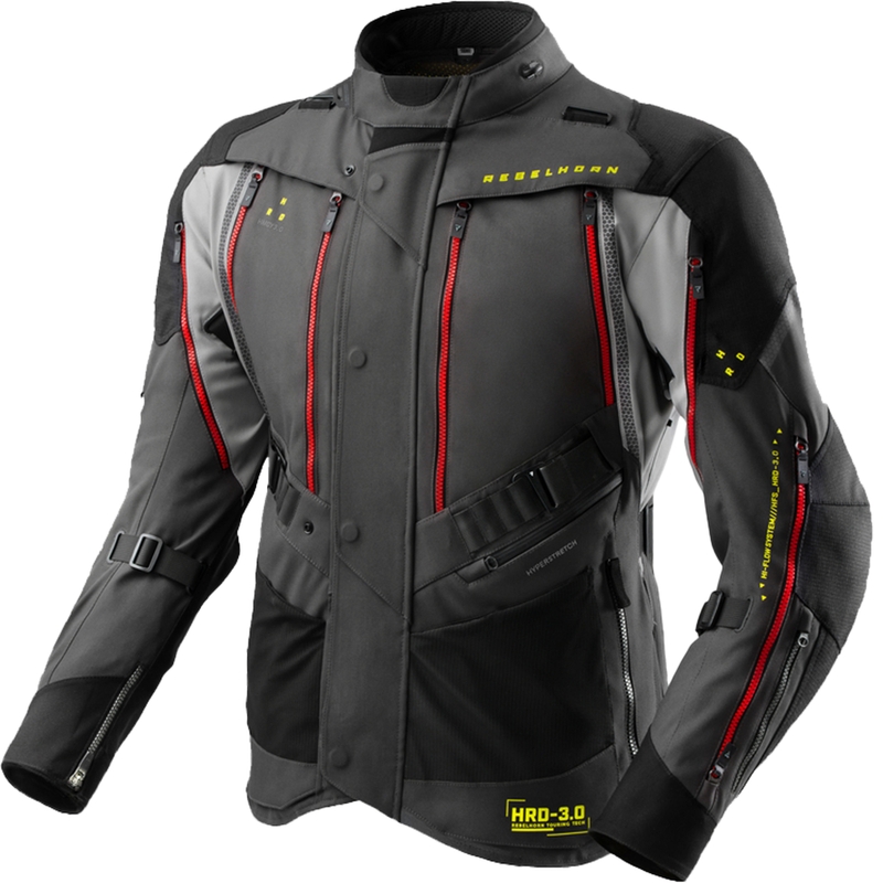 Geacă moto Rebelhorn Hardy 3.0 antracit-gri-galbenă