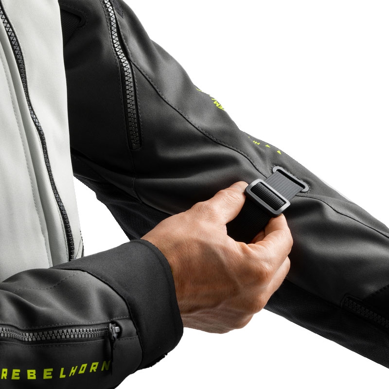 Geacă moto Rebelhorn Hardy 3.0 negru-gri-galben fluo