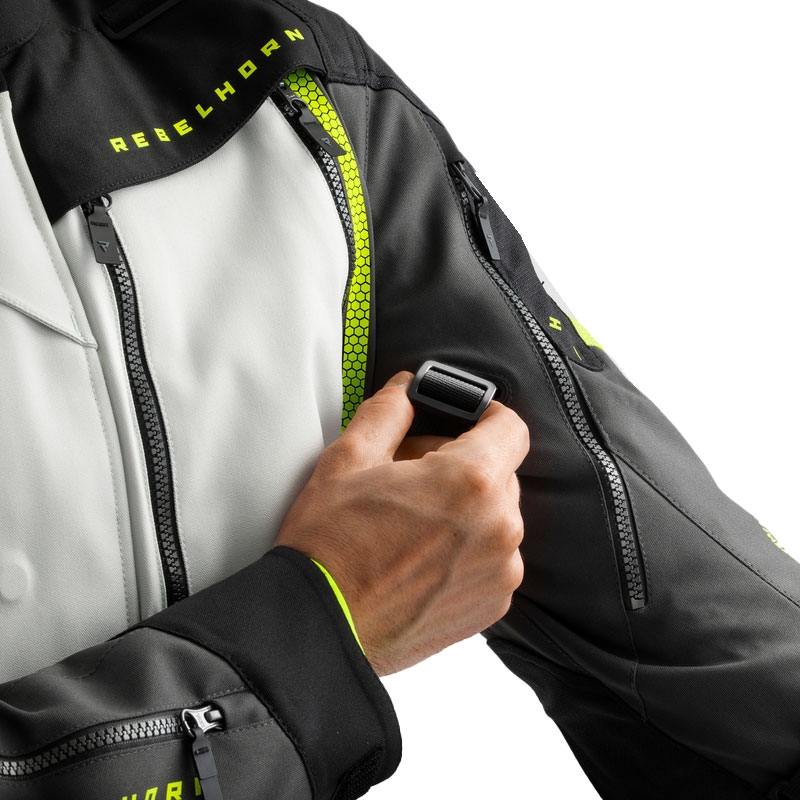 Geacă moto Rebelhorn Hardy 3.0 negru-gri-galben fluo