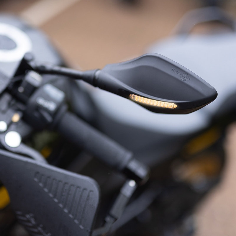 Oglinda retrovizoare cu semnalizare integrată Oxford Signal negru dreapta