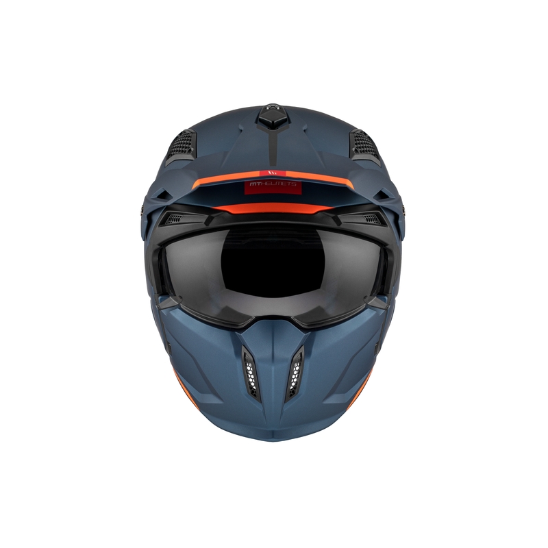 Casca deschisa cu masca MT Streetfighter SV S Solid A7 albastru mat cu vizor iridium