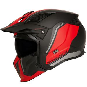 Casca deschisa cu masca MT Streetfighter SV S TWIN C5 negru-rosu cu vizor iridium