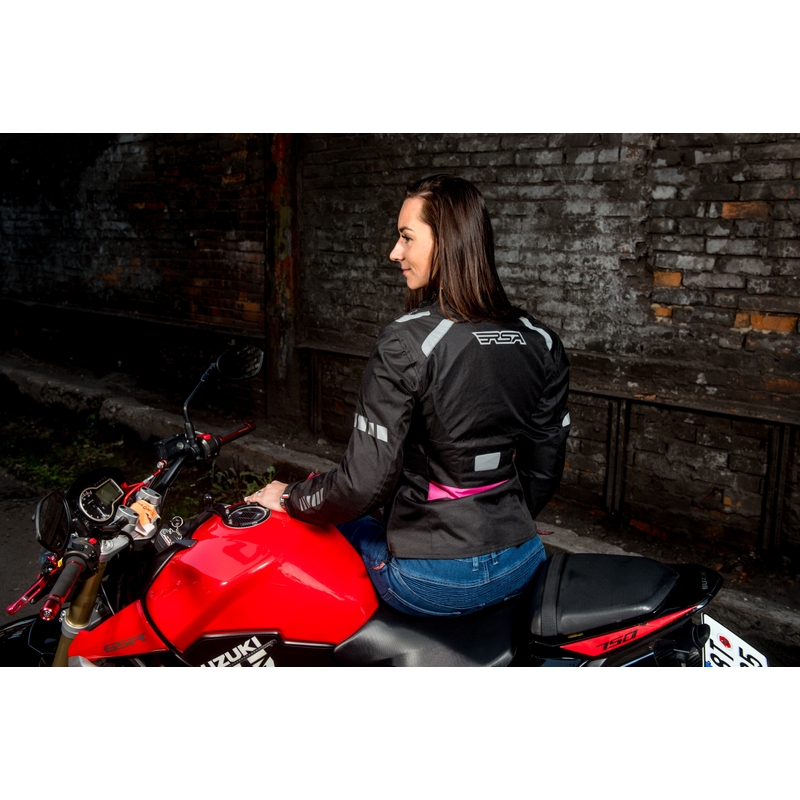 Jachetă de motocicletă pentru femei RSA Gun negru și roz lichidare