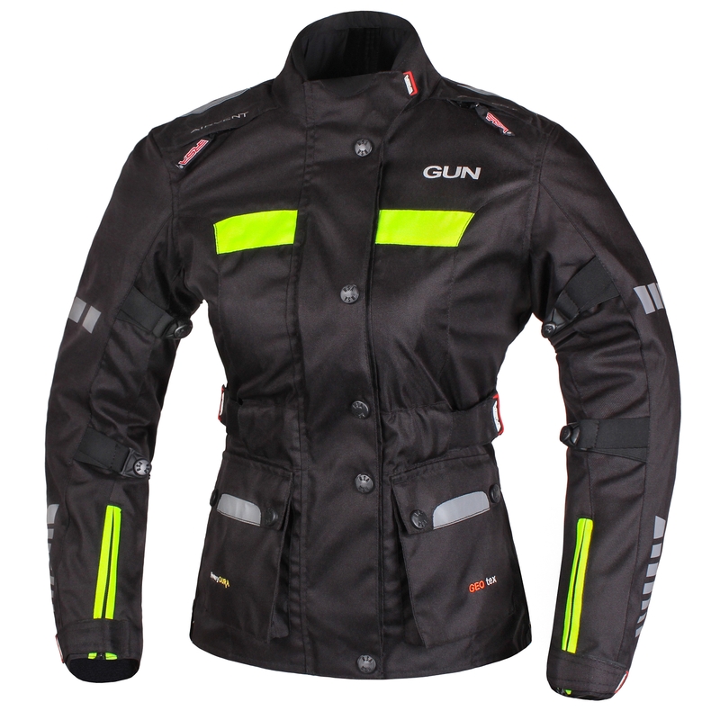 Jacheta de motociclete pentru femei RSA Gun negru-fluo galben výprodej lichidare