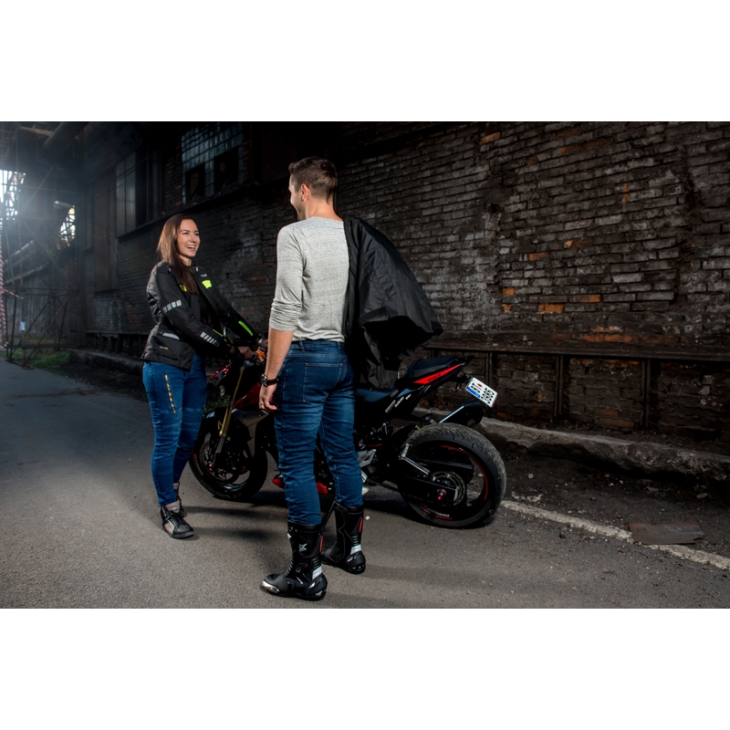 Jacheta de motociclete pentru femei RSA Gun negru-fluo galben výprodej lichidare