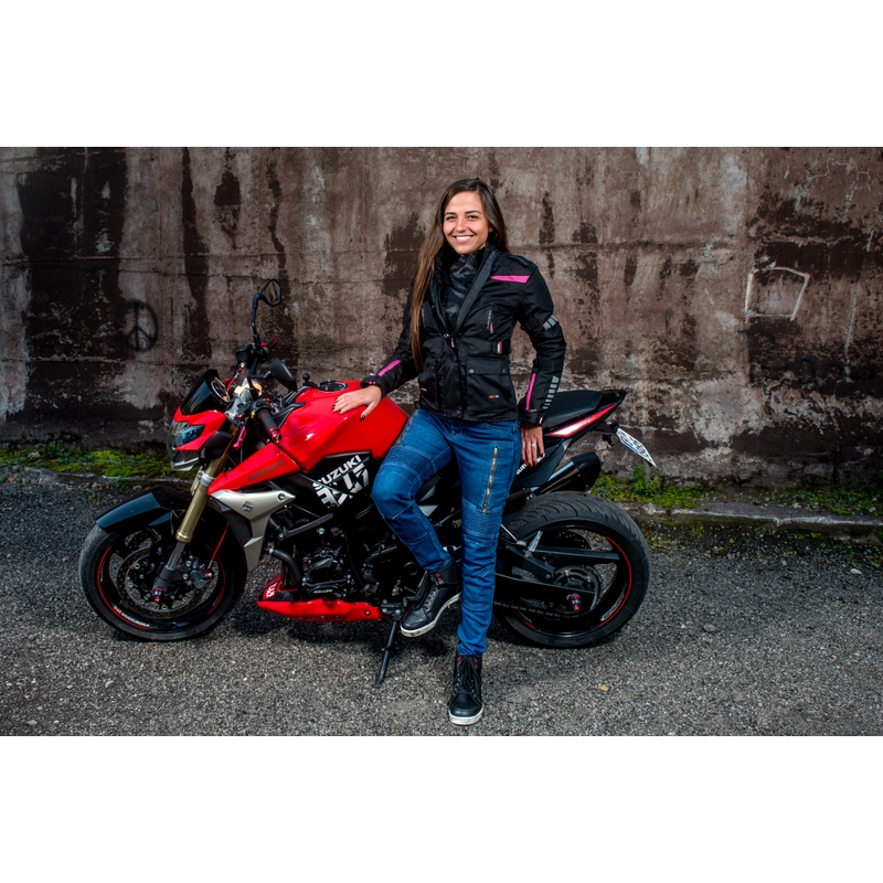 Jacheta de motocicletă cu trei straturi pentru femei RSA Gun negru și roz výprodej lichidare