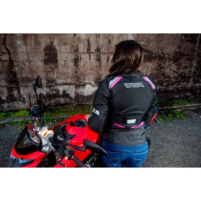 Jacheta de motocicletă cu trei straturi pentru femei RSA Gun negru și roz výprodej lichidare