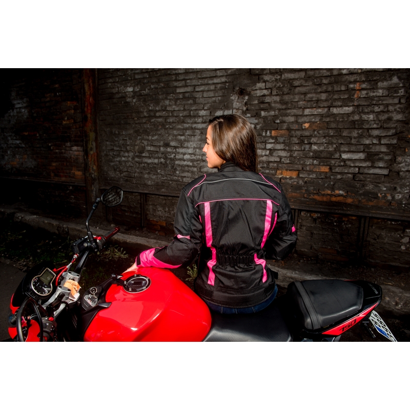 Jacheta de motociclete pentru femei RSA Queen negru și roz lichidare